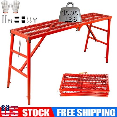 1000 LBS Folding Scaffolding Platform 5 Levels Height Adjustable Work Platform