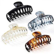 4 PCS Large 4.3 Inch Hair Claw Clips Thick Non Slip Jaw Strong Hold Styling