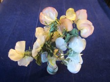 Vtg Millinery Flower Collection Lot Pink Yellow Blue Sweet Peas 1 1/2" H5570