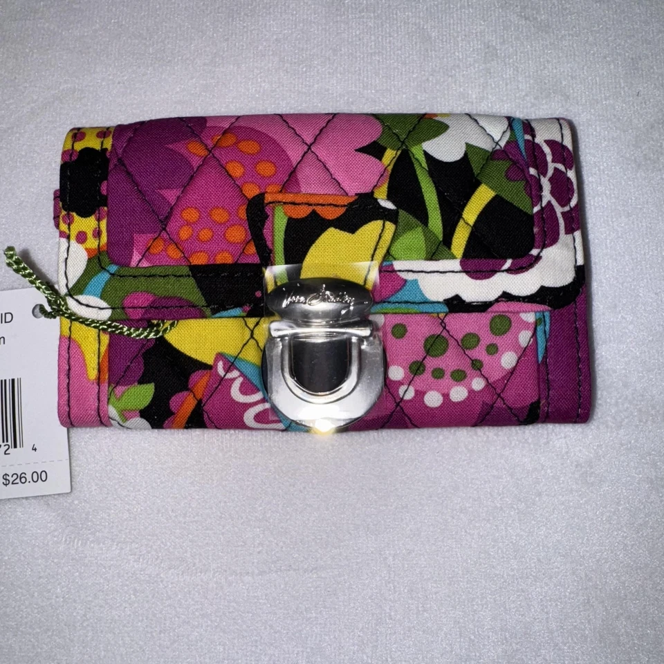 Vera Bradley Quick Swipe ID Wallet Womens Va Va Bloom Floral Pink Key Ring NWT - Image 2 of 4