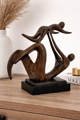 Vintage Wildwood Bronze Sculpture Mother Child Abstract Modernist Statue