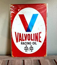 Valvoline Racing Oil 8 x 12 Novelty Metal Sign New Shrink-wrapped