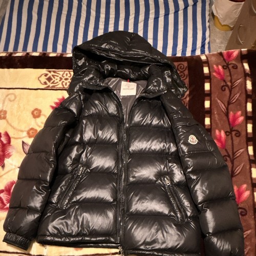 Moncler Bady Women's S Black Hooded Down Puffer Jacket Full Zip