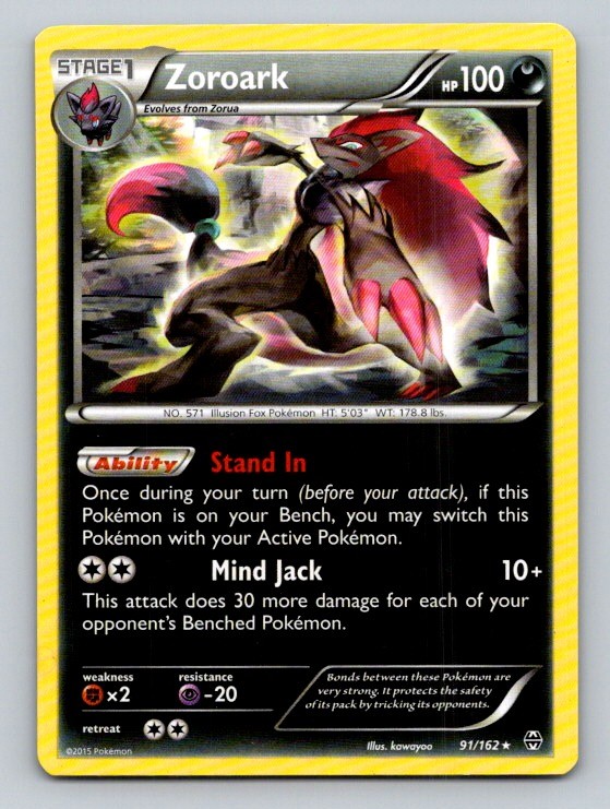 Zoroark - 91/162 (XY BREAKthrough) Rare Deck Exclusives 091/162 LP