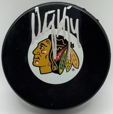 Niklas Hjalmarsson 2010 2013 2015 Stanley Cup Autographed Blackhawks Puck COA