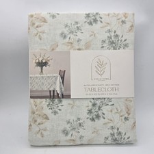 Dream Home 60x102 Oblong Floral Tablecloth Water Resistant Cotton Flowers