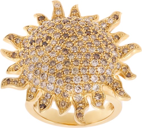 Roberto Coin Tiny Treasures Sun Cognac diamonds ring