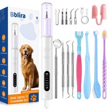 Pet Ultrasonic Tooth Cleaner Plaque Remover LED Light 5 Speed Modes For Dog Cat