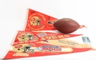 Joe Montana & SF 49ers Signed Football w/ Superbowl Pennants Lot of 6 #X1383