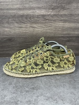 Toni Pons Far Espadrille Sneakers Womens Size 11 (42) Green Lace Slip On Shoes