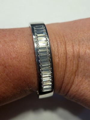 MICHAEL KORS Armreif Armband silberfarben mit Baggett cz Steinen schönes Stück