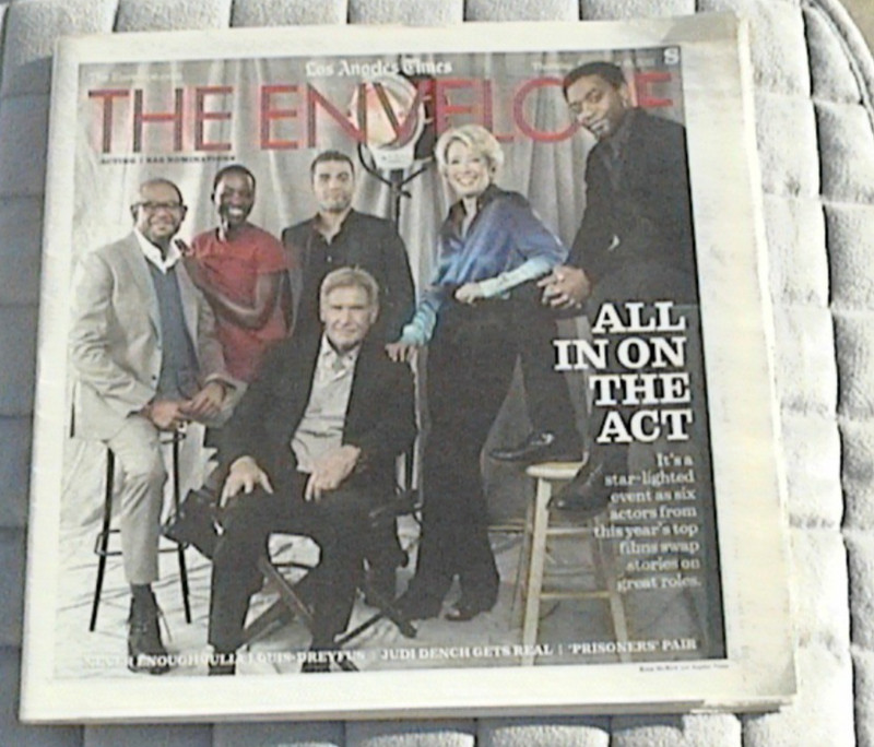 12/19/13 L. A. Times The Envelope. Swapping stories. Chiwetel Ejiofor. Backrooms