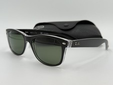 RAY BAN RB2132 6052/58 55mm NEW WAYFARER GREEN POLARIZED; BLACK AUTHENTIC ITALY
