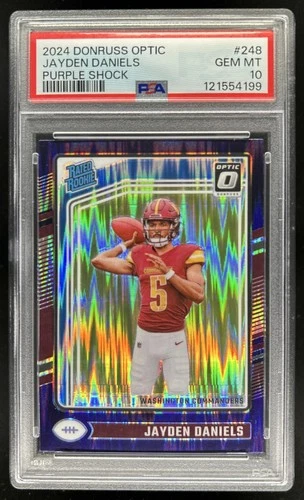 2024 Panini Donruss Optic Jayden Daniels Purple Shock Rated Rookie #248 PSA 10