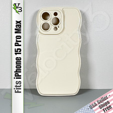 Case for iPhone 15 Pro Max - Creamy Beige  High Gloss  Wavy Edges  Slim Fit
