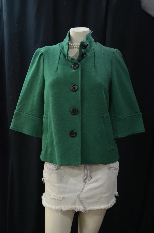 Banana Republic Mujer Crop Blazer Traje CHAQUETA ABRIGO BOTÓN MANGA 3/4 M NUEVO CON ETIQUETAS $160 Foto 2 de 4