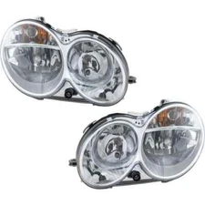 FITS MERCEDES BENZ CLK 2007-2009 HEADLIGHTS HEAD LIGHTS FRONT LAMPS HALOGEN PAIR