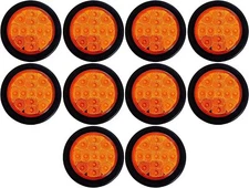 2.5" Round 13 LED Red/Amber Light Truck Trailer Side Marker Clearance Grommet