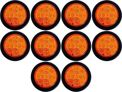 #ad 2.5quot; Round 13 LED Red Amber Light Truck Trailer Side Marker Clearance Grommet $46.95