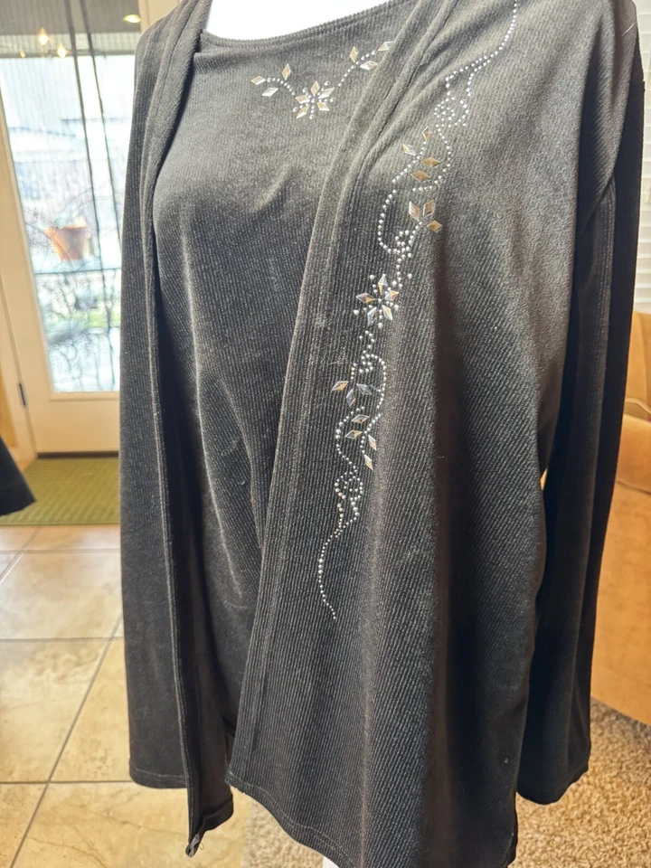 Plus Top 2X Vestido Para Mujer Top Vacaciones Carbón De Super Line! Foto 2 de 4