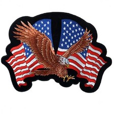 American Eagle with USA Flags Embroidered Iro...