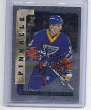 1996-97 BE A PLAYER STEPHANE MATTEAU AUTOGRAPH SILVER AUTO 169 ST. LOUIS BLUES