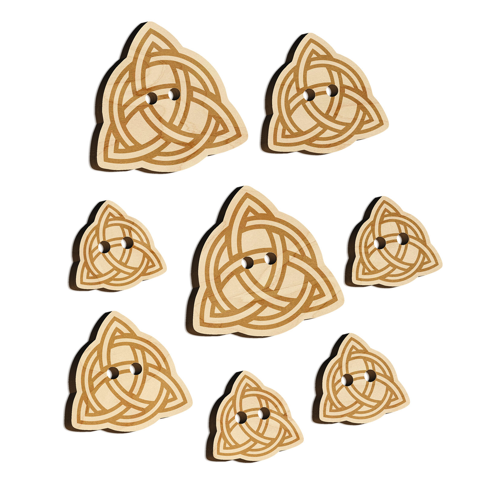 Celtic Triquetra Knot Outline Wood Buttons for Sewing Knitting Crochet DIY Craft