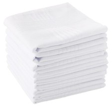 Men's Handkerchiefs 100 Soft Cotton White Hankie Hankerchieves