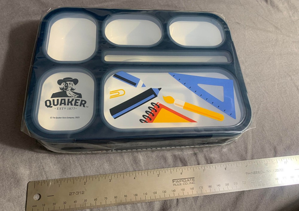 Quaker Bento Box 1000ml Blue Lunch Container with Spork Brand New