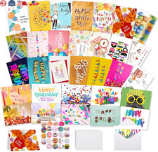 32 Pcs Happy Birthday Cards Bulk with Envelopes 4x6 Assorted Birthday Cards