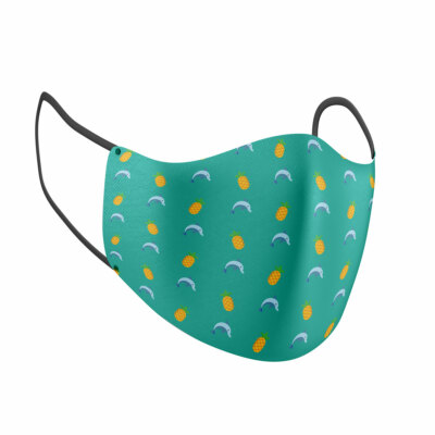 Pineapple Dolphin Print Adult Face Mask
