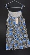 Bearsland Women Maternity Nursing Tank Top Cami Breastfeeding Plaid Blue White L