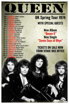 Queen 1974 Tour Poster - Live #1099 | eBay UK