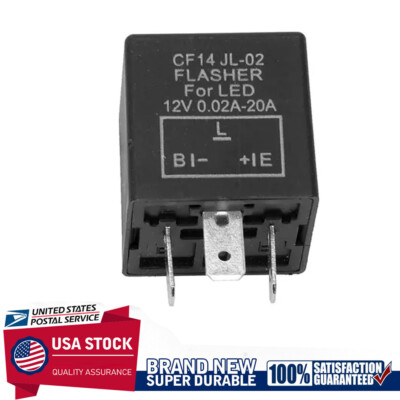 DC 12V LED Flasher Relay Turn Signal Hazard CF14 3Pin For Audi BMW Chevrolet