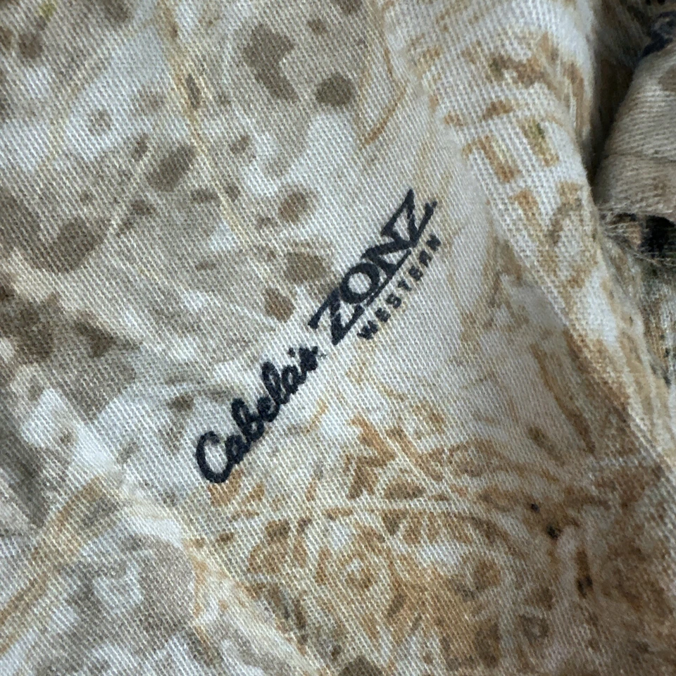 Cabela's Zonz Western Camouflage Hunting Shirt Mens Medium Button Up Pockets - Image 4 of 4