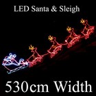 36V 530cm LED Santa Riding 4 Reindeer Deer Sleigh Christmas Rope Motif Lights 