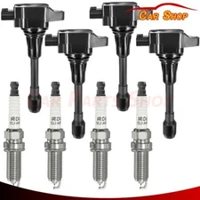 4 Ignition Coil + 4 Spark Plug For 07-18 Nissan Altima L4 2.5L 22448-ED000 UF549