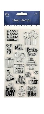 Love Nicole ~ HAPPY BIRTHDAY ~ Clear Stamp Set Party Time Balloons Eat Cake 