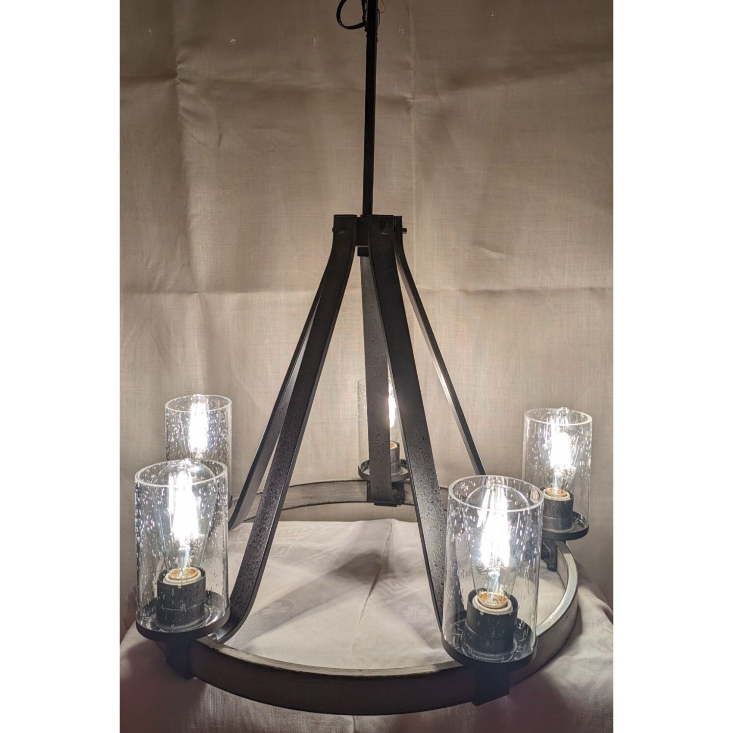 Kichler Barrington 5Light Chandelier, Anvil Iron and Distressed Antique Grey eBay