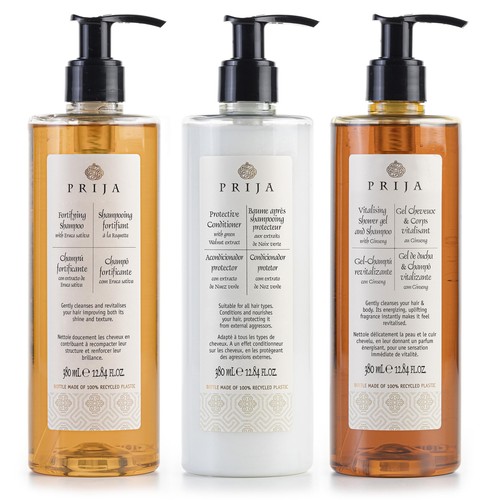 PRIJA cosmetics set shower gel, hair conditioner, hair shampoo 3x380ml
