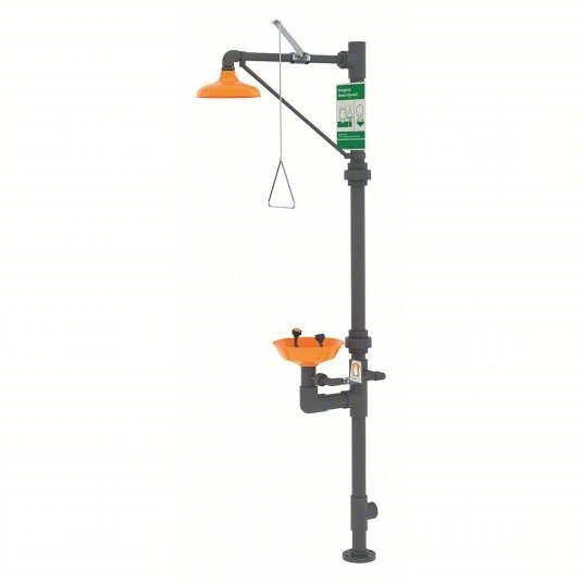 G1990 Shower W/ Eyewash, Floor Mount, Plastic Pipe, 96