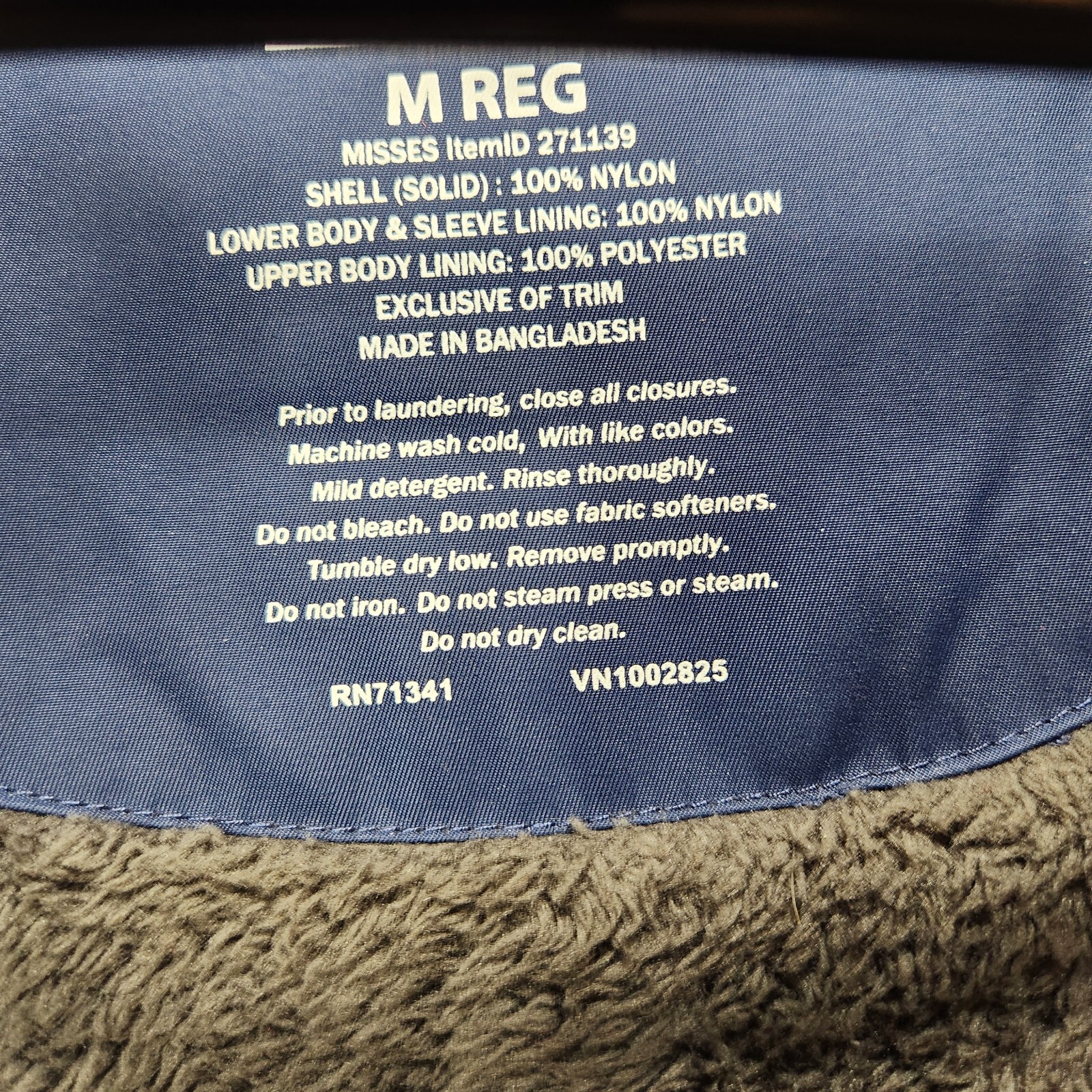 LL Bean Women's Winter Warmer Coat 271139 Nautical Navy Blue Jacket Sz