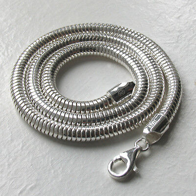 Width 5mm Length 16" to 24" Italian Solid Sterling Silver Snake Chain Necklace
