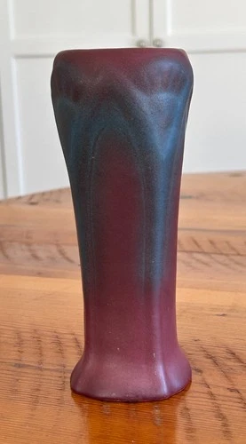 20s? Vintage Van Briggle Vase Persian Rose  w blue / Mulberry flowers Colo Spgs