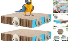 Skyygemm 2 Pieces Parrot Toy Bird Chew Cage Accessories Flat Perch Bird Large