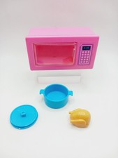 Mattel 1985 Barbie Sweet Roses Kitchen Microwave Pink turkey pot plate