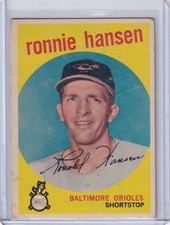 1959 Topps Baseball #444 Ron Hansen - Baltimore Orioles RC
