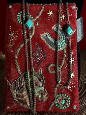 Mary Frances Mini Saddle Up Beaded Red Handbag