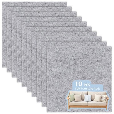 10 PCS 8x8 Inch Heavy Duty Grey Felt Furniture Pads Non Slip Protector