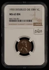 1955/1955 1c Lincoln Wheat Cent -Key Date DDO Doubled Die- NGC MS 63 BN - B5633